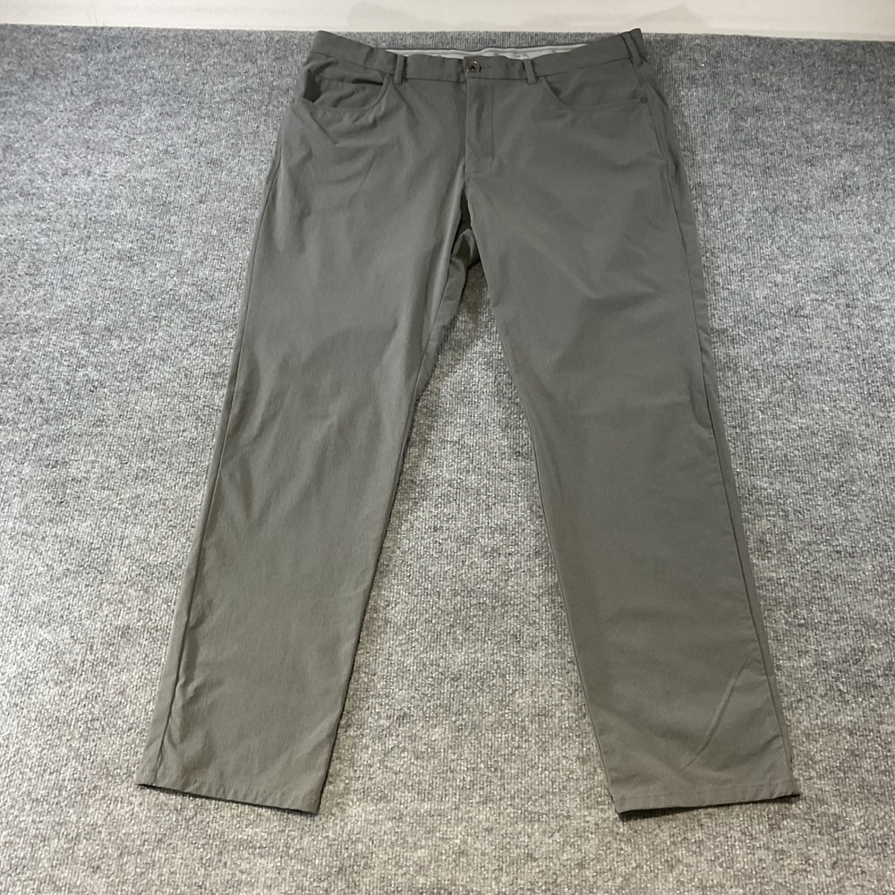 Tommy Bahama Boracay Flat Front Chino Pants 38x32 Olive Green Gray Stretch Pants